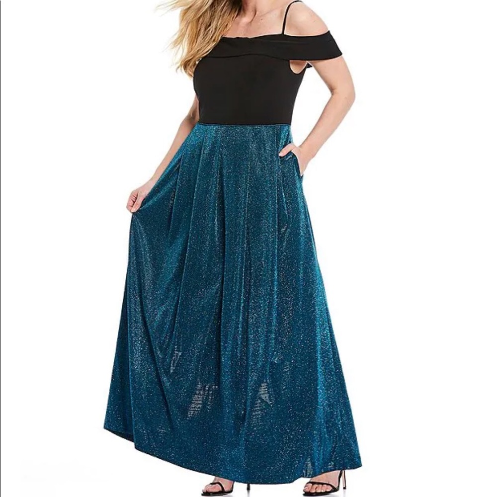 Morgan & Co off the shoulder long dress